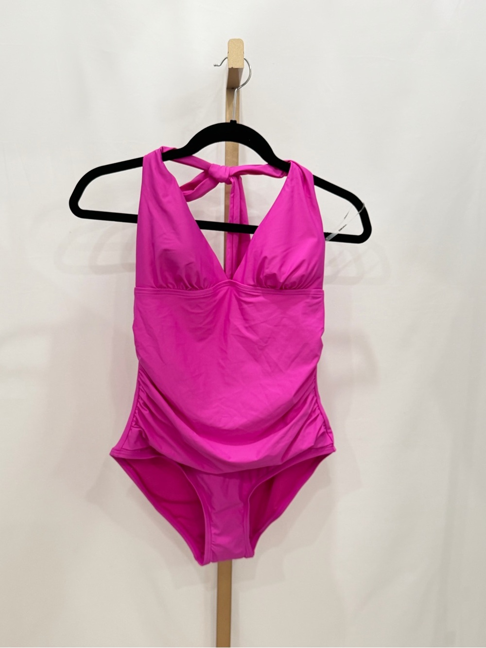 DKNY Carnation Pink Halter Tummy Control One Piece Swimsuit NWT M - Picture 3 of 6